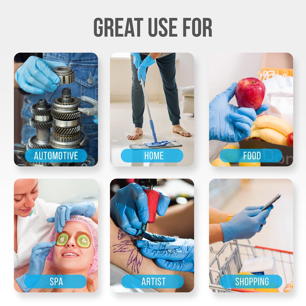 Industrial Gloves, Puncture Resistant, Textured Grip, Nitrile/Vinyl, Large