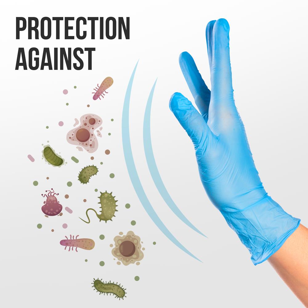 Disposable Nitrile Gloves 100ct - Puncture Resistant, Medium, Latex-Free