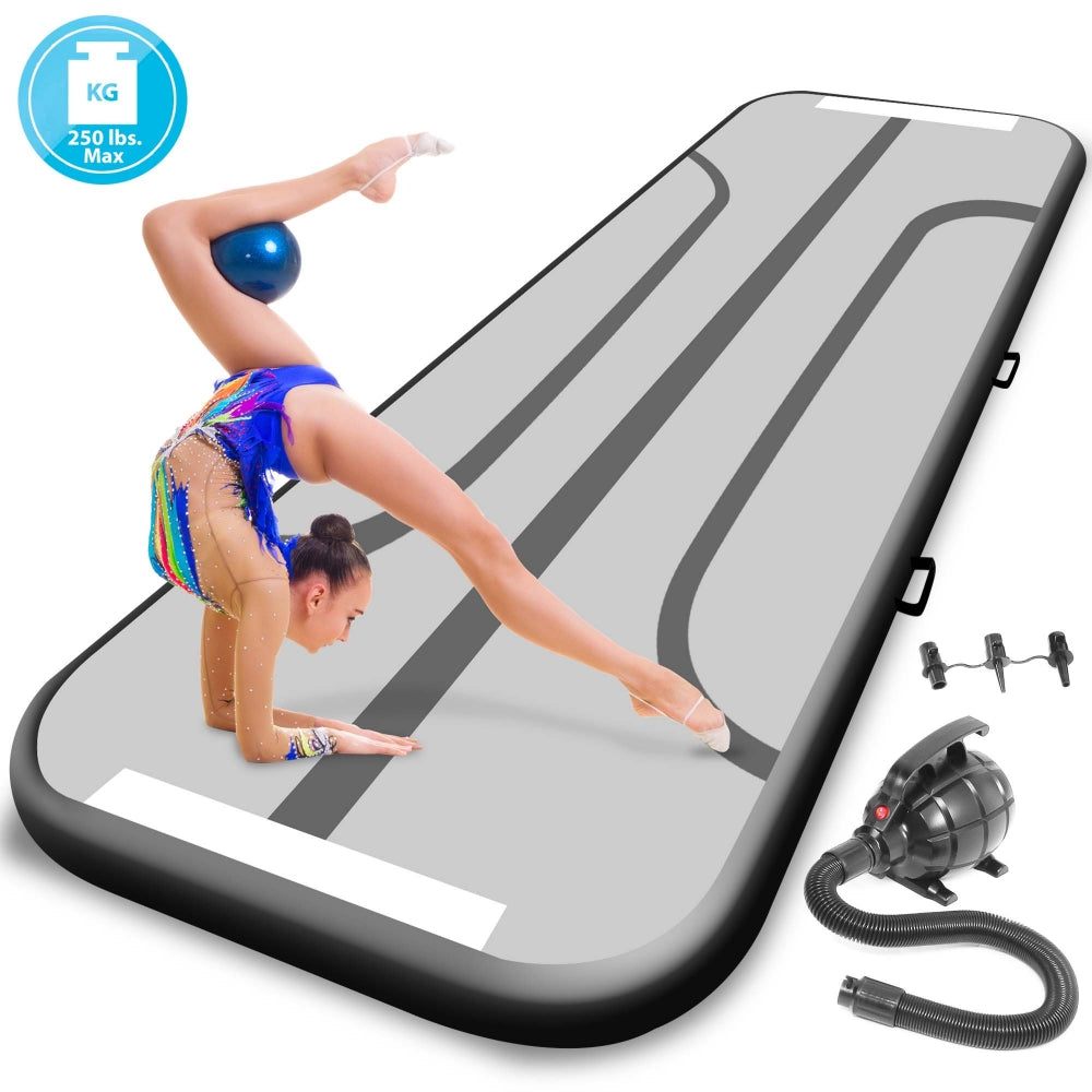 Inflatable Gymnastics Mat 13FT - Bouncy, Waterproof, 4in Thick, Blue