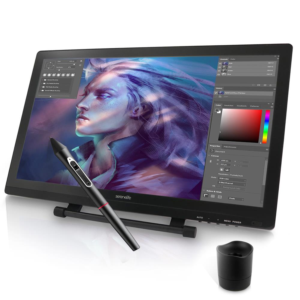 21.5'' Dual Mode Graphic Tablet Monitor - Pro Drawing Pen Display Monitor With Capacitive Touch Screen And Wireless Passive Pen