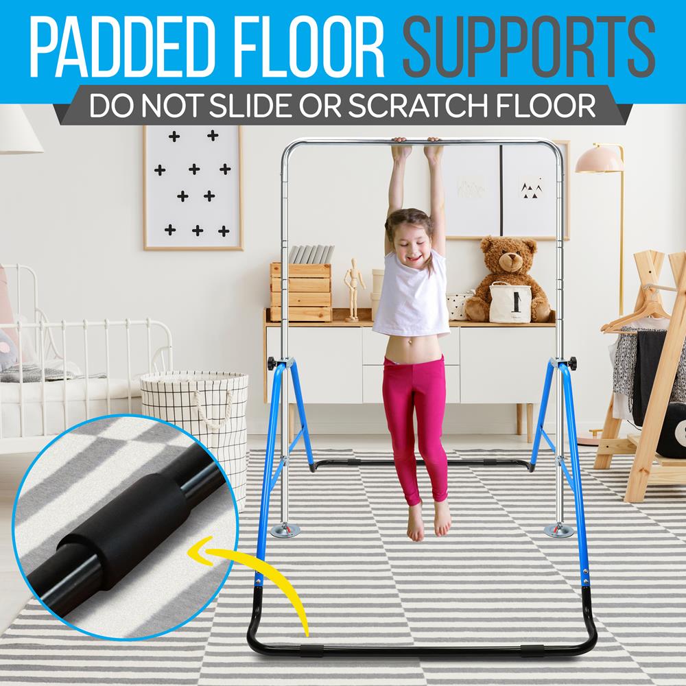 Kids Gymnastics Bar Adjustable Height Foldable Steel Tube