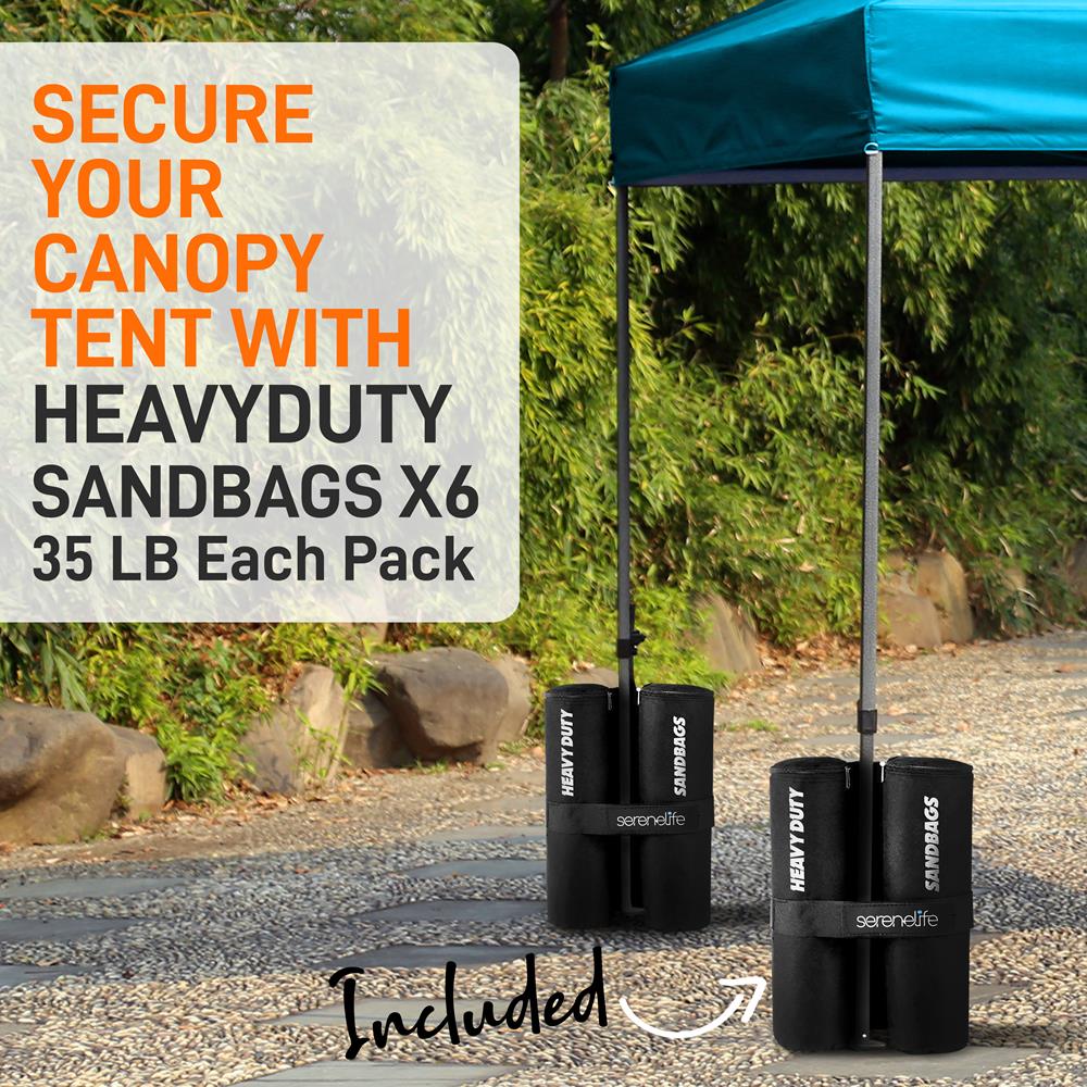 Pop Up Tent 10x15 ft Waterproof UV Blocker Sky Blue Portable Shelter