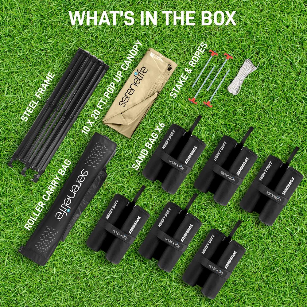 Pop Up Canopy Tent 10x20 Waterproof UV Protection Forest Green