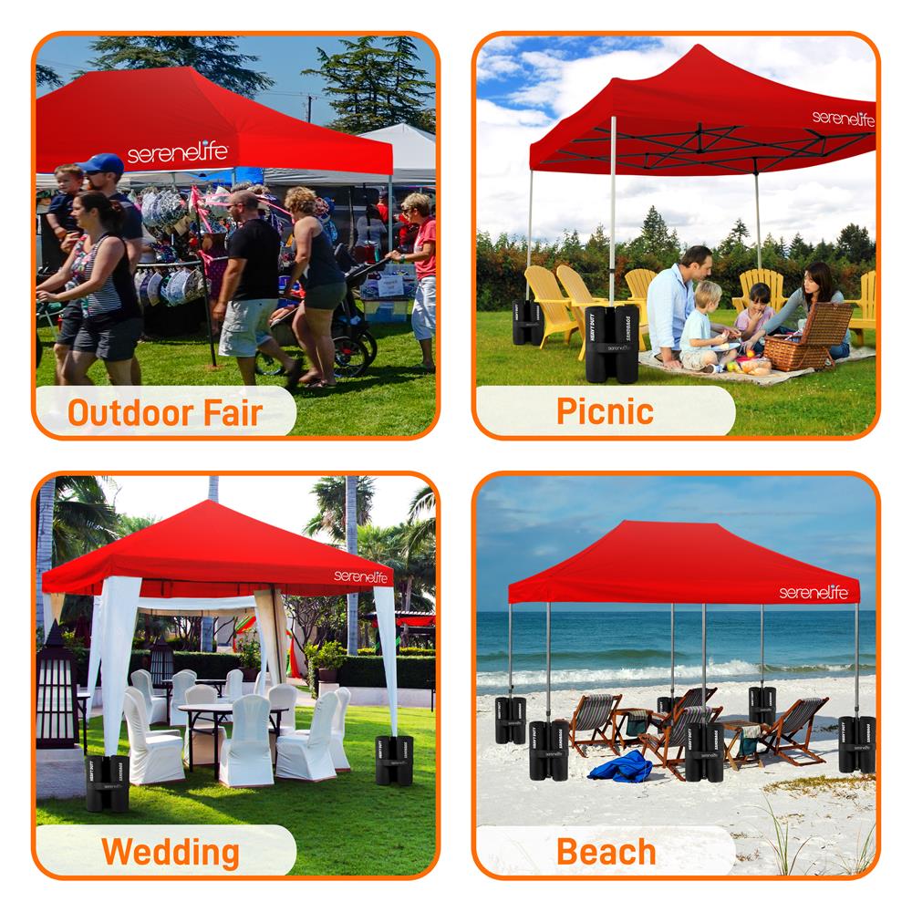 Pop Up Canopy Tent 10x20 - Waterproof UV Blocker, Portable, Red