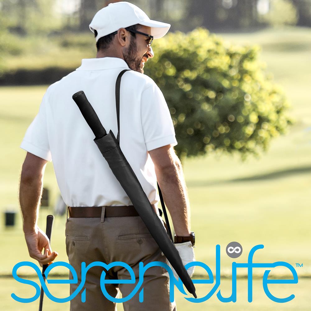 62" Auto Open Golf Umbrella - Windproof Double Canopy, Quick Dry Fabric