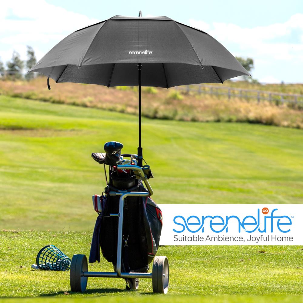 62" Auto Open Golf Umbrella - Windproof Double Canopy, Quick Dry Fabric