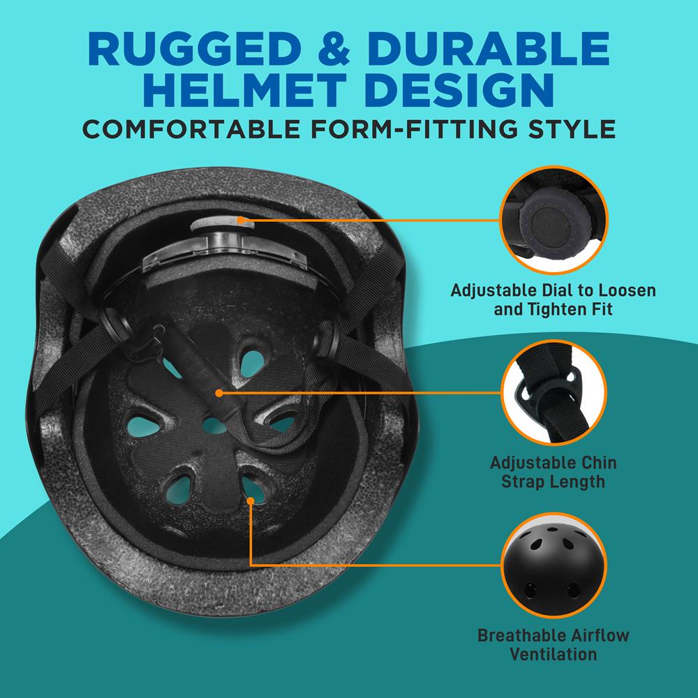 Sports Safety Helmet –Multi-Sport For Kids And Youth (Black)