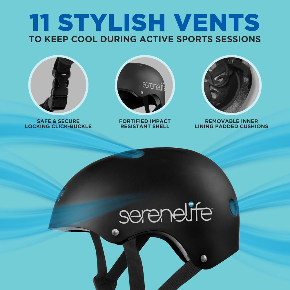 Sports Safety Helmet –Multi-Sport For Kids And Youth (Black)