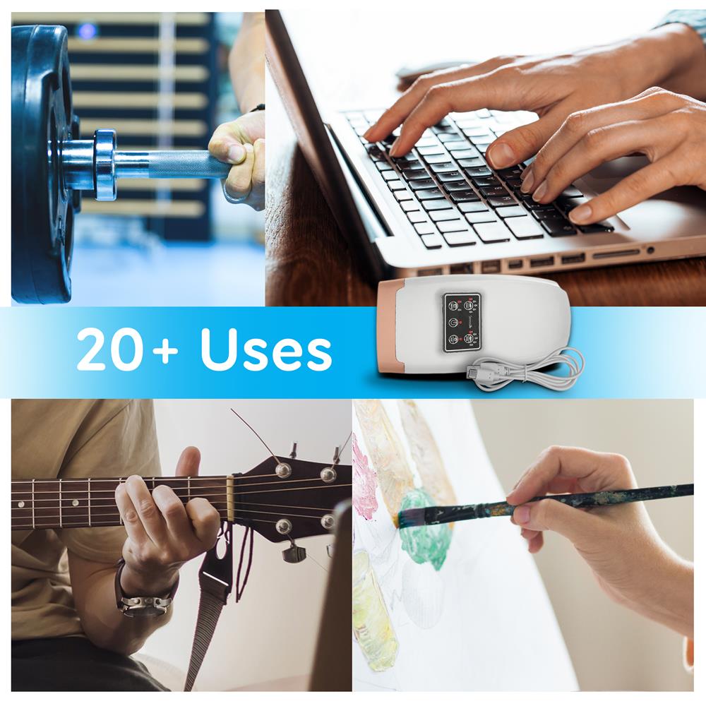 Electric Hand Massager Pain Relief 5 Modes Heat Function White