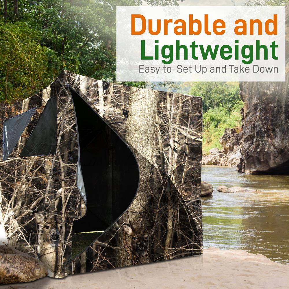 Ground Hunting Blind - Easy Setup, Water Repellent, Camo, 65"x55"