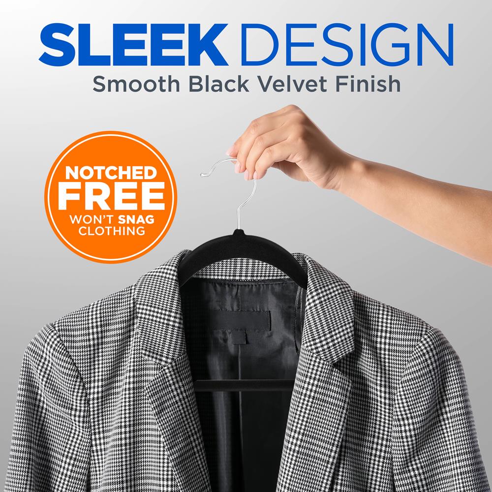 100-Pack Velvet Hangers Non-Slip Space-Saving Swivel Hook