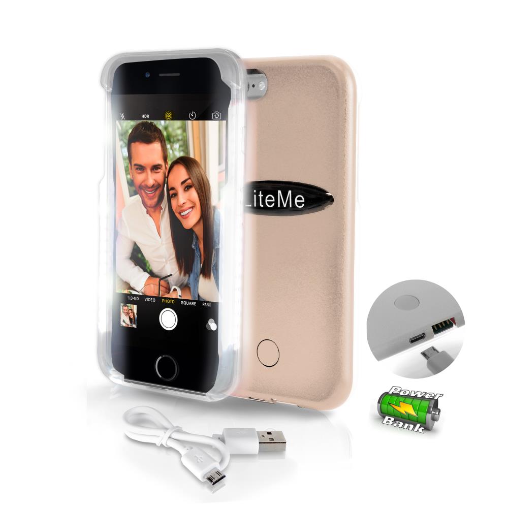 Serenelife Led Illuminated Phone Case For Iphone 6 6S And Battery Pack And Power Bank 2 In 1 - Gold