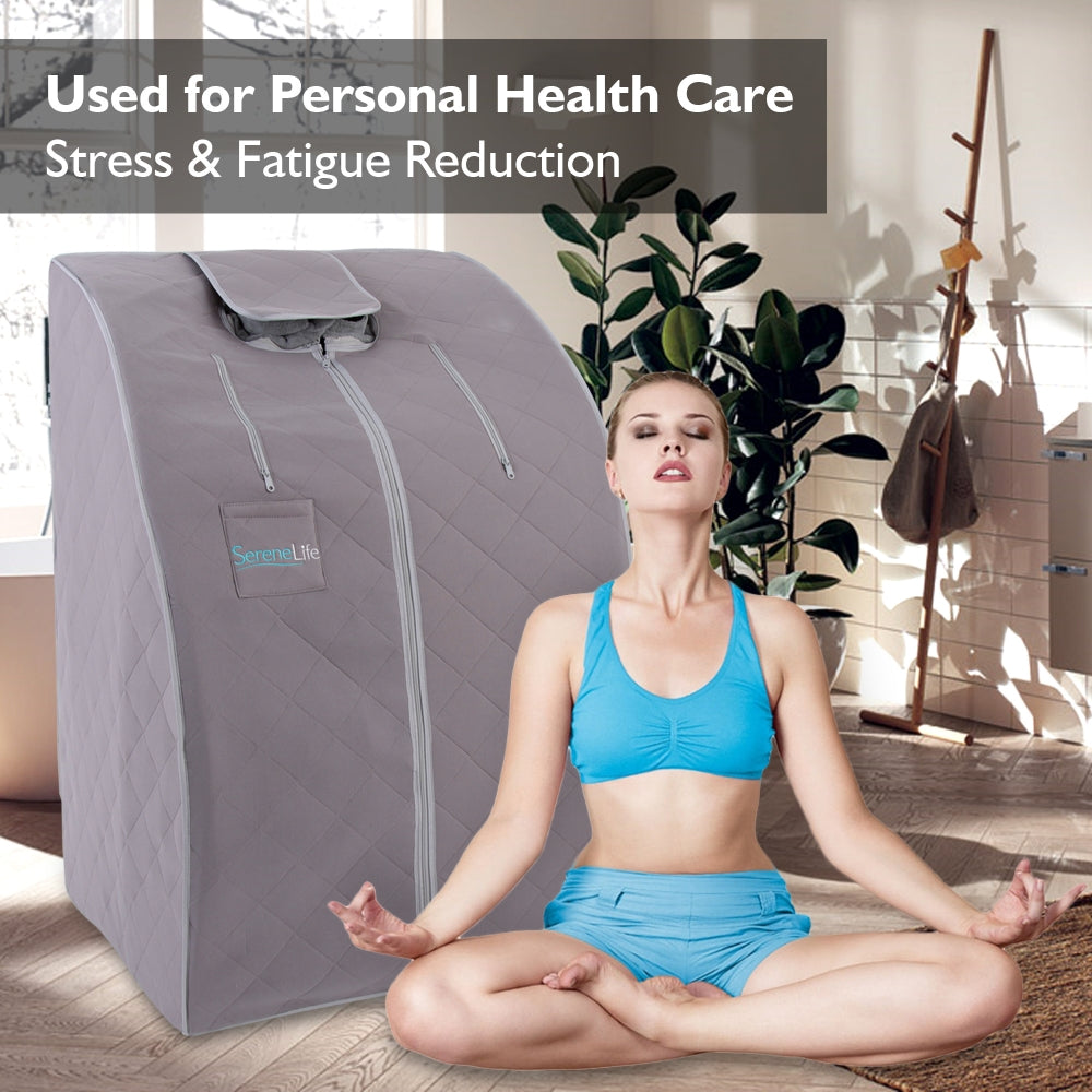 Portable Infrared Sauna for Home Detox, Heated Foot Pad, Gray