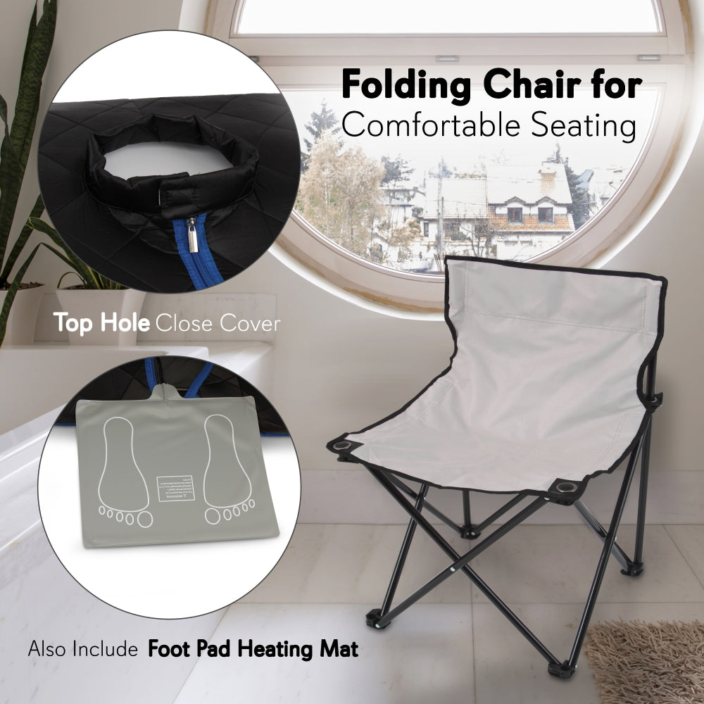 Compact & Portable Sauna - Personal In-Home Detox Spa Steam Therapy Heated Sauna