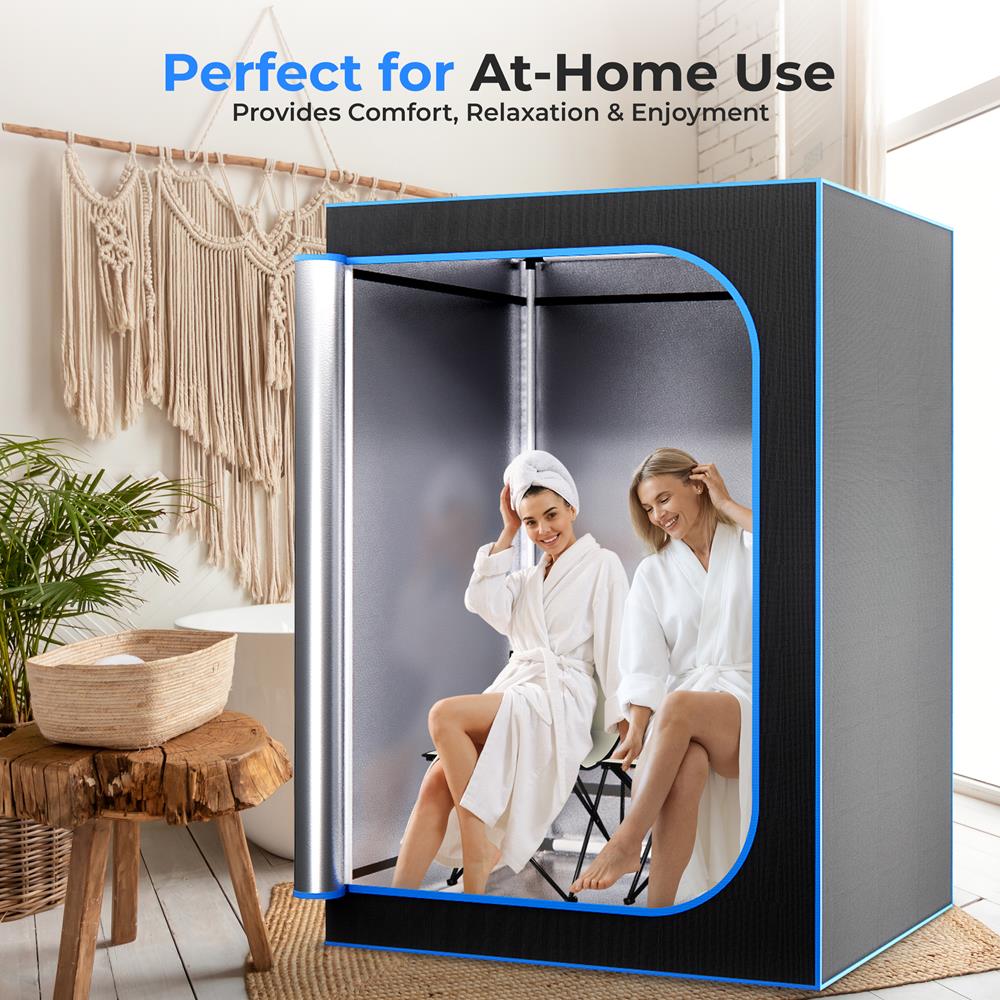 Portable 2-Person Sauna Tent, Detox & Relax, 4L Steamer, 2 Chairs, Black