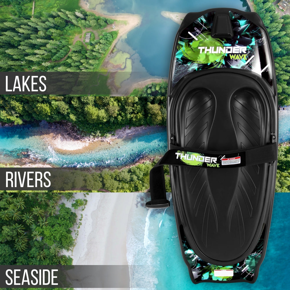 Water Sport Kneeboard for All Ages, Reinforced Polyurethane, Green