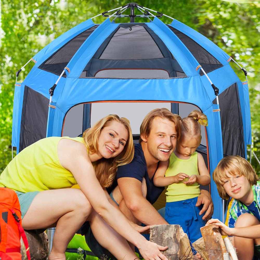 Portable And Foldable Playpen - Lightweight, Easily Collapsible, Play Yard Crib For Indoor & Outdoor Use, For Baby Or Toddler With 6 Panel Playpen Mattress (Blue)