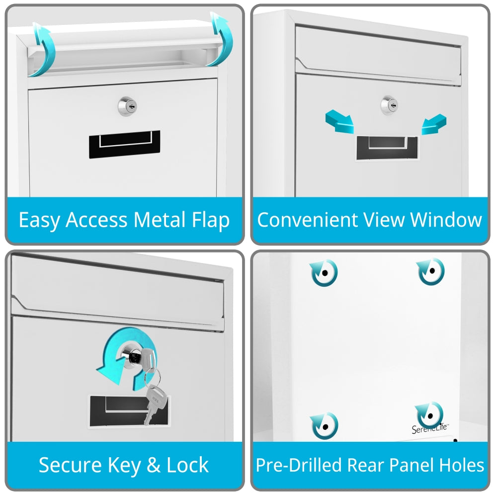 Indoor/Outdoor Wall Mount Locking Mailbox