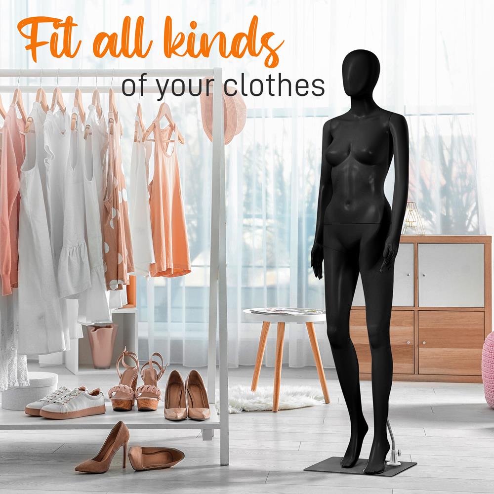 Female Mannequin Dress Form, Realistic Face, Flexible Limbs, 68.9"
