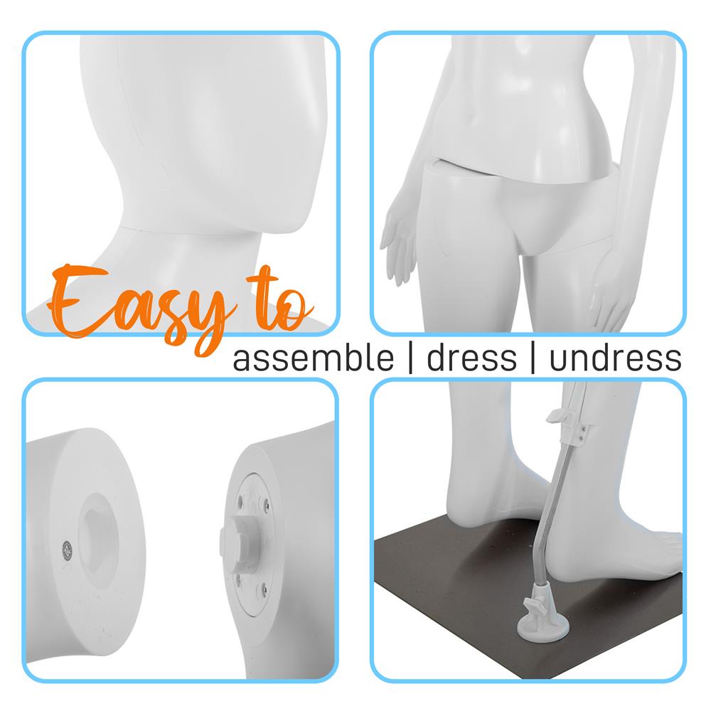 Female Mannequin Dress Form - Realistic, Adjustable, Durable Metal Base