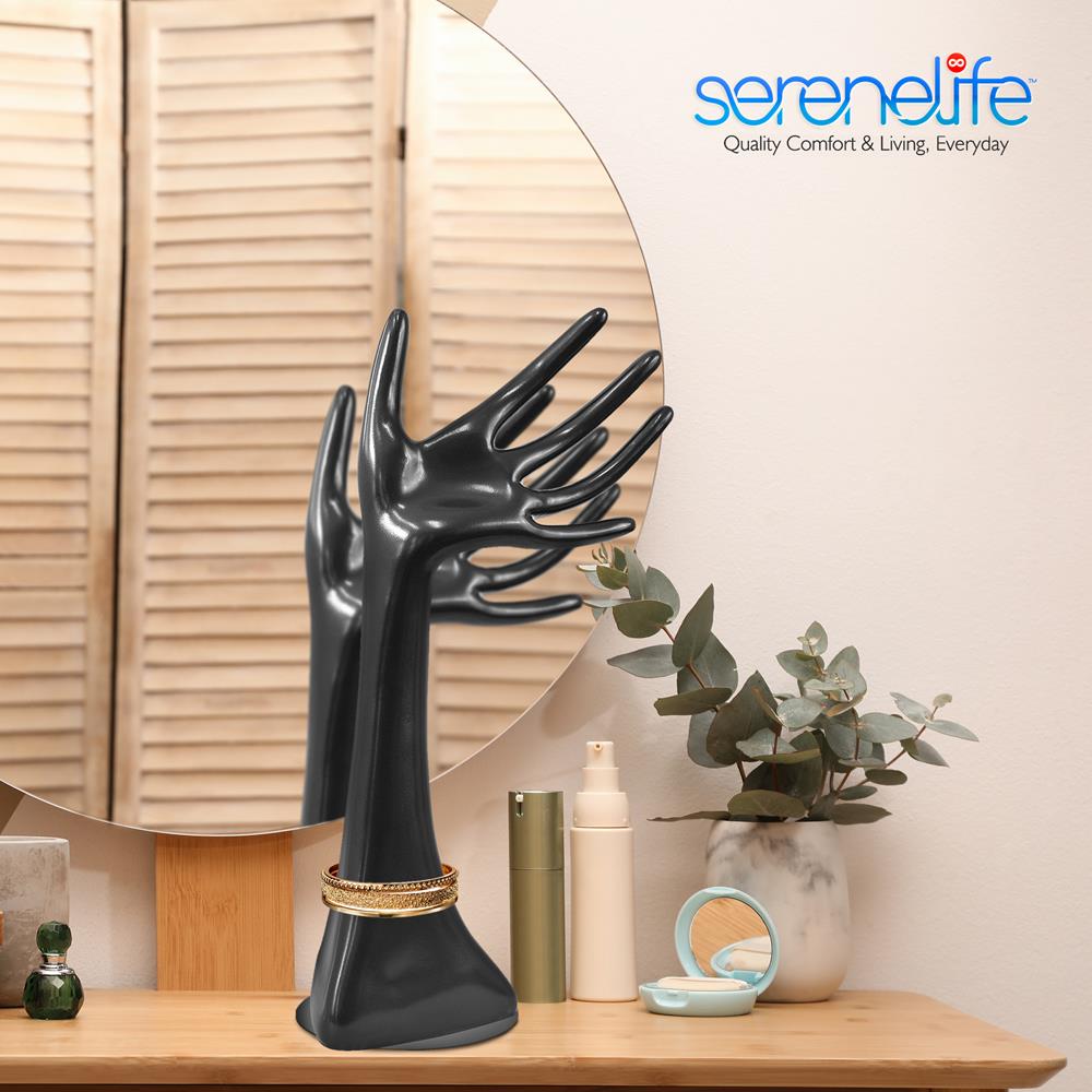 Female Mannequin Long Hand Heave Duty Jewelry Display Holder Bracelet Necklace Ring Stand (Black)