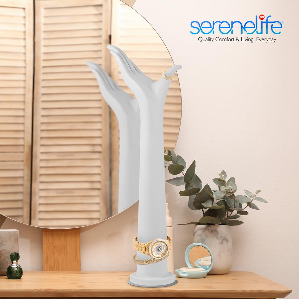 Female Mannequin Long Hand Heave Duty Jewelry Display Holder Bracelet Necklace Ring Stand (White)