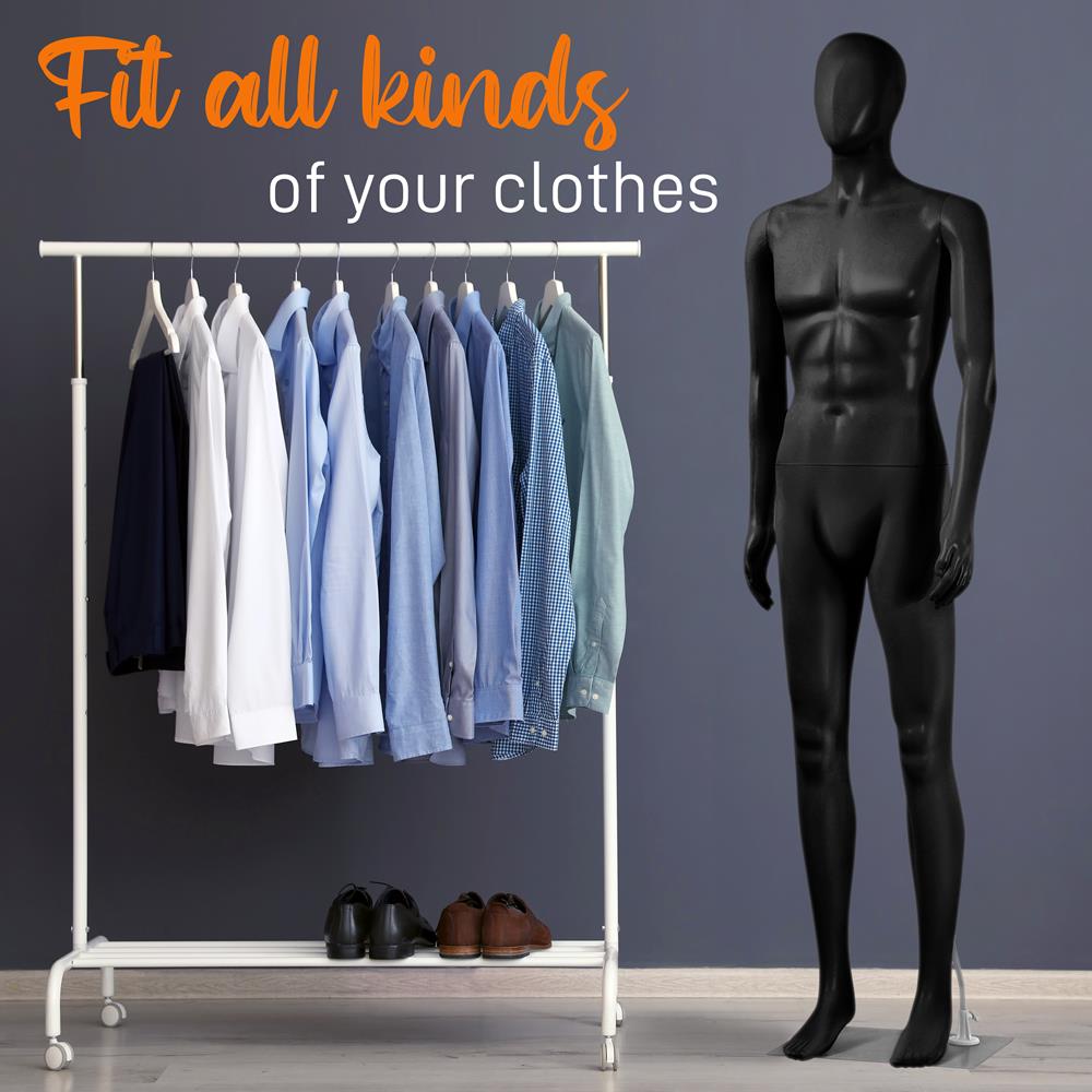 Male Mannequin 73" Adjustable Head Flexible Limbs Detachable Design