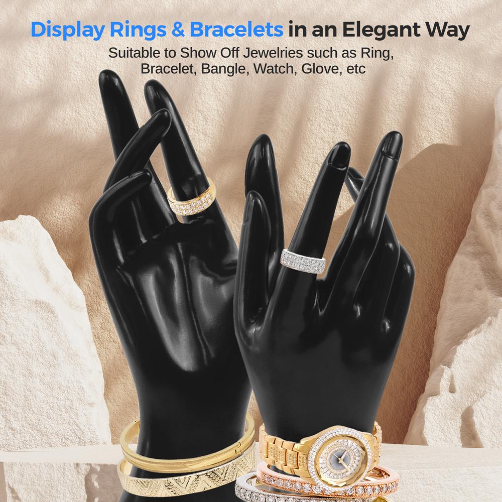 Jewelry Display Hand Holder, Elegant 3D Stand, Sturdy PP, 8.7" Height