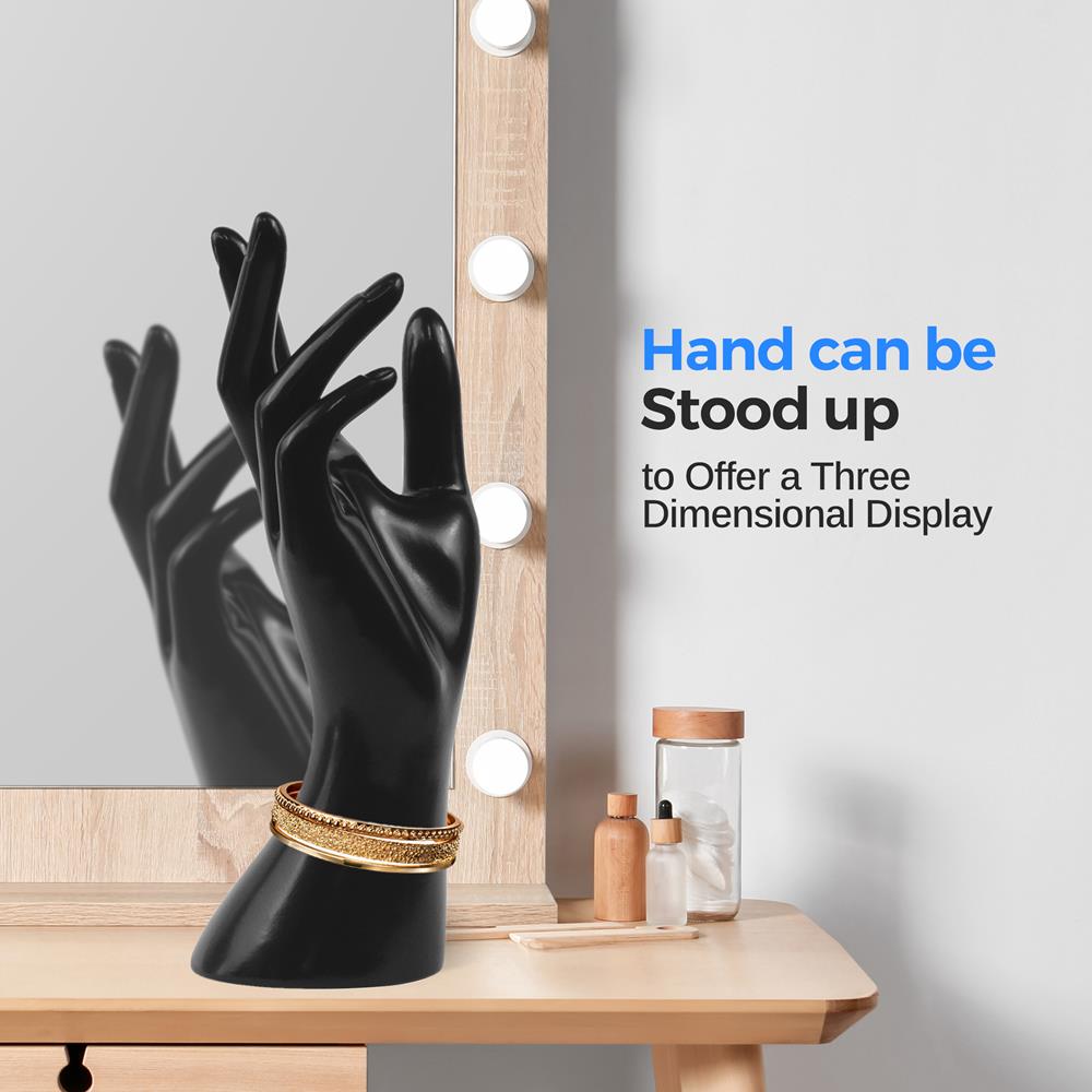 Jewelry Display Hand Holder, Elegant 3D Stand, Sturdy PP, 8.7" Height