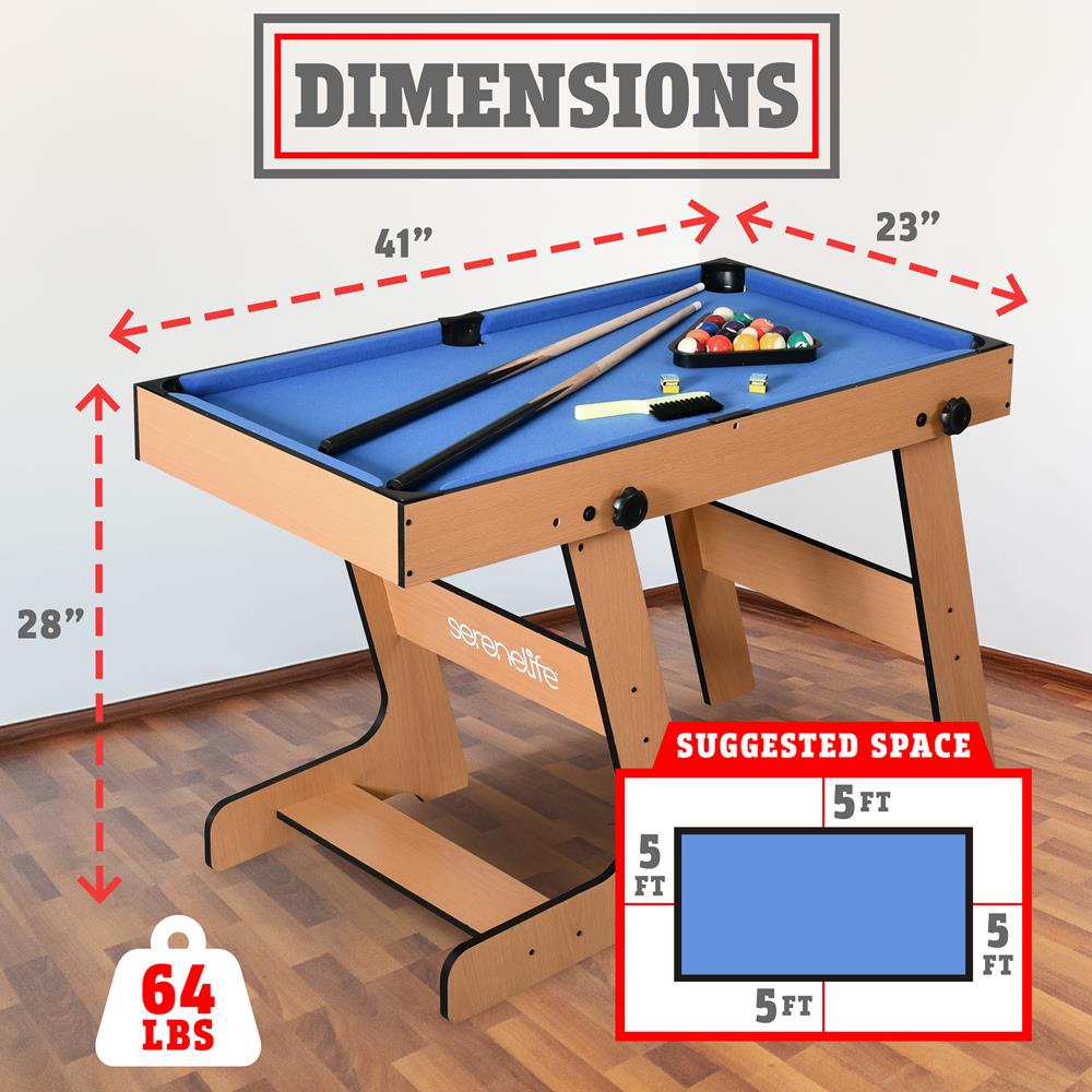5-in-1 Folding Game Table, Space-Saving Design, Wood Construction