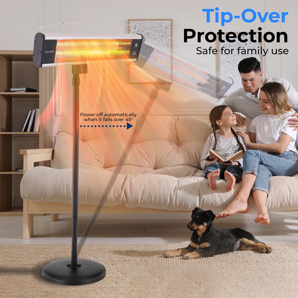 Infrared Patio Heater 1500W Efficient Carbon Fiber Remote Control