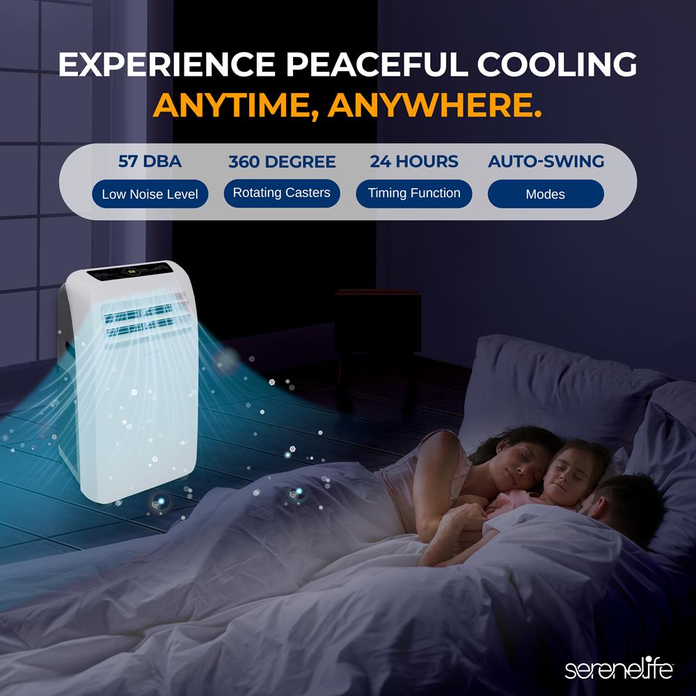 Portable Air Conditioner 10,000 BTU Efficient Cooling Dehumidifier White