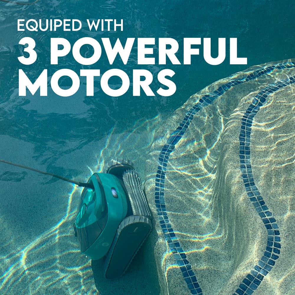 Robotic Pool Cleaner, Effortless Cleaning, Dual Brushes, Inground Pools