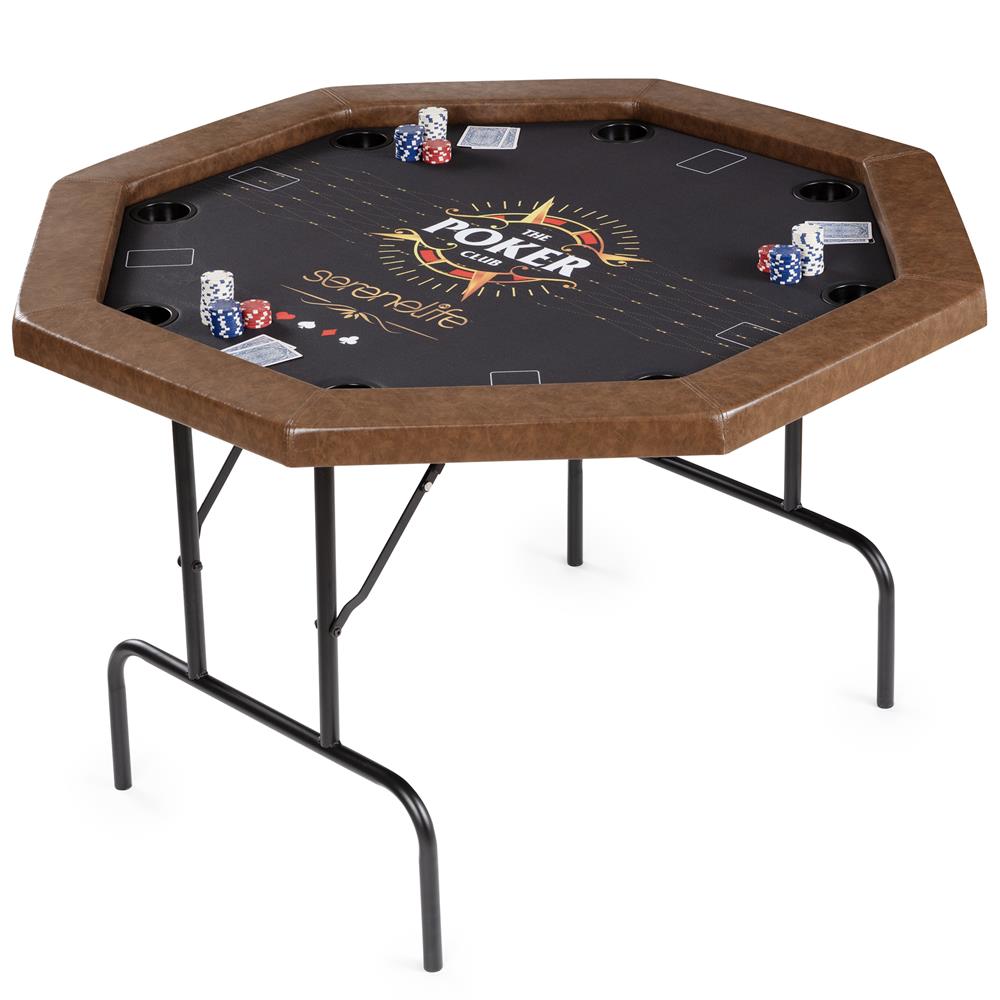 84" Foldable Poker Table for 8 Players, Water-Resistant Cushioned Rail