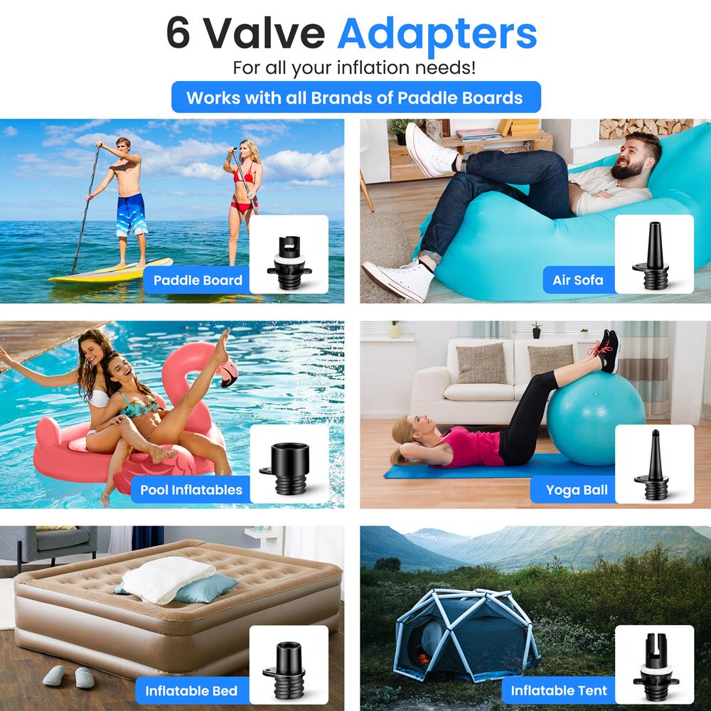 Inflatable Paddle Board Pump 20PSI High Pressure 12V DC Electric Air Pump
