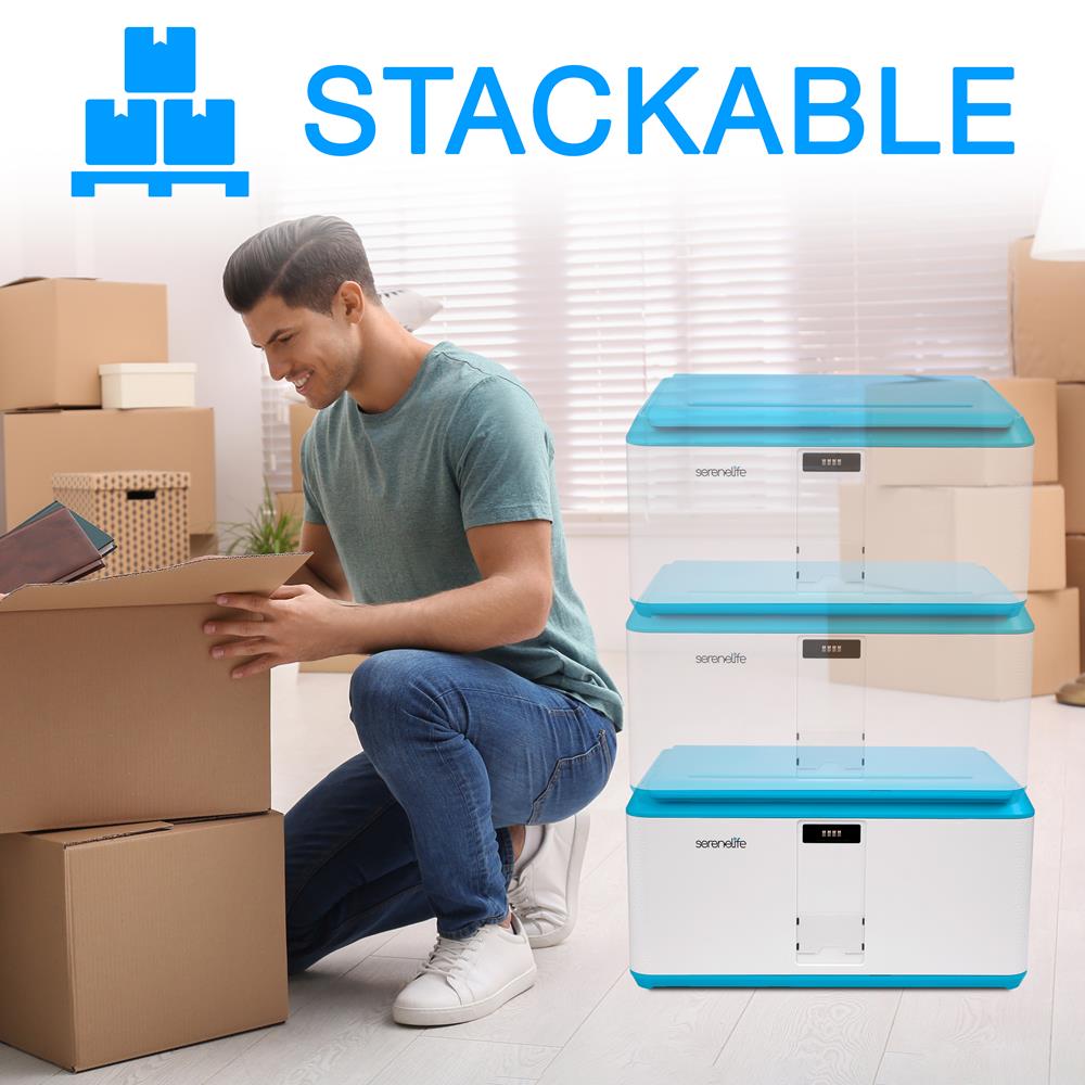 Lockable Storage Box 21 Gal Secure Combo Lock Reinforced ABS