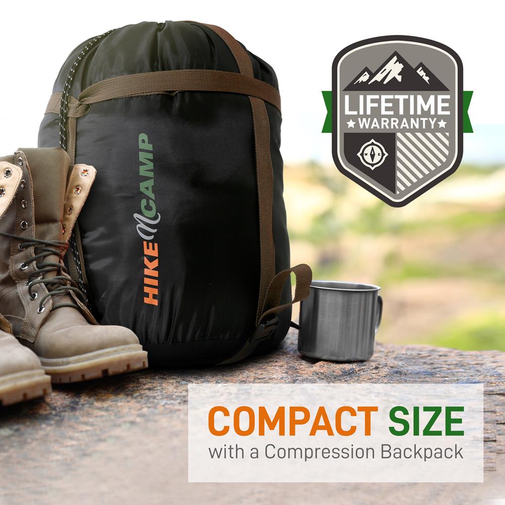 Double Sleeping Bag With Two Pillows- Lightweight & Waterproof Sleeping Bag For Adults Or Teens, For Camping, Backpacking Or Hiking, Includes Carrying Bag (Blue)