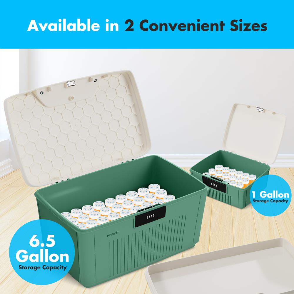 Lockable Storage Bin 1 Gallon Capacity ABS Material Green