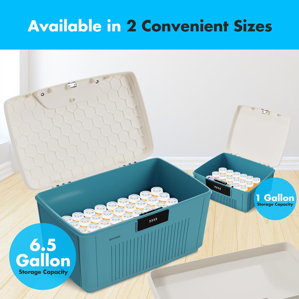 Lockable Storage Bin 6.5 Gal Capacity ABS Material Blue