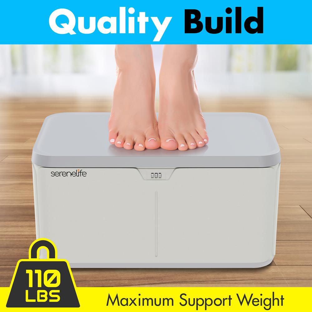 Lockable Storage Box 7 Gal Capacity ABS Material Light Gray