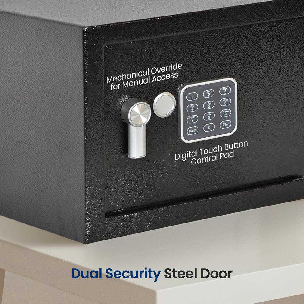 Electronic Safe Box Secure Storage Steel Construction Wall Mountable