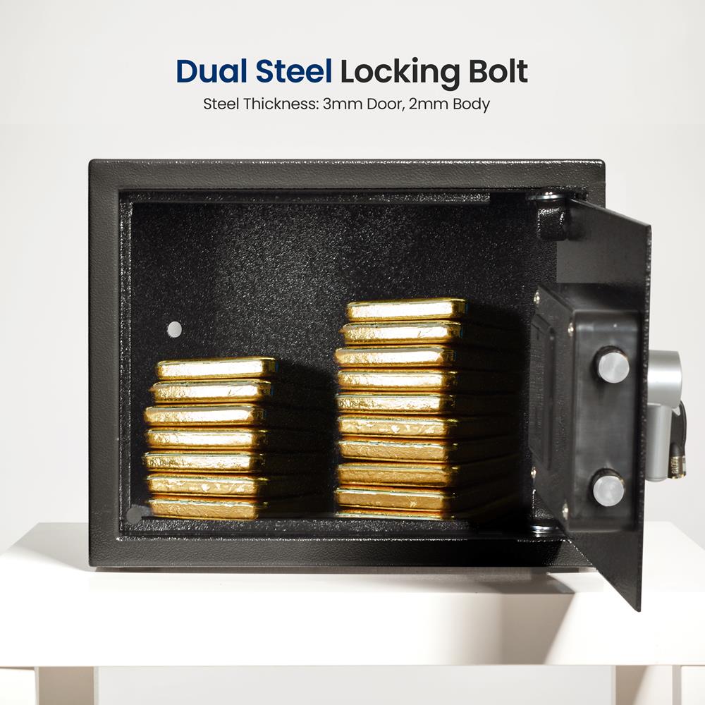 Electronic Safe Box Secure Storage Steel Construction Wall Mountable