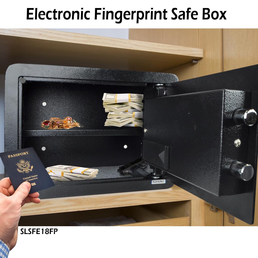Front Load Safe Box Secure Storage Steel Construction 13.8"x9.8"x9.8"
