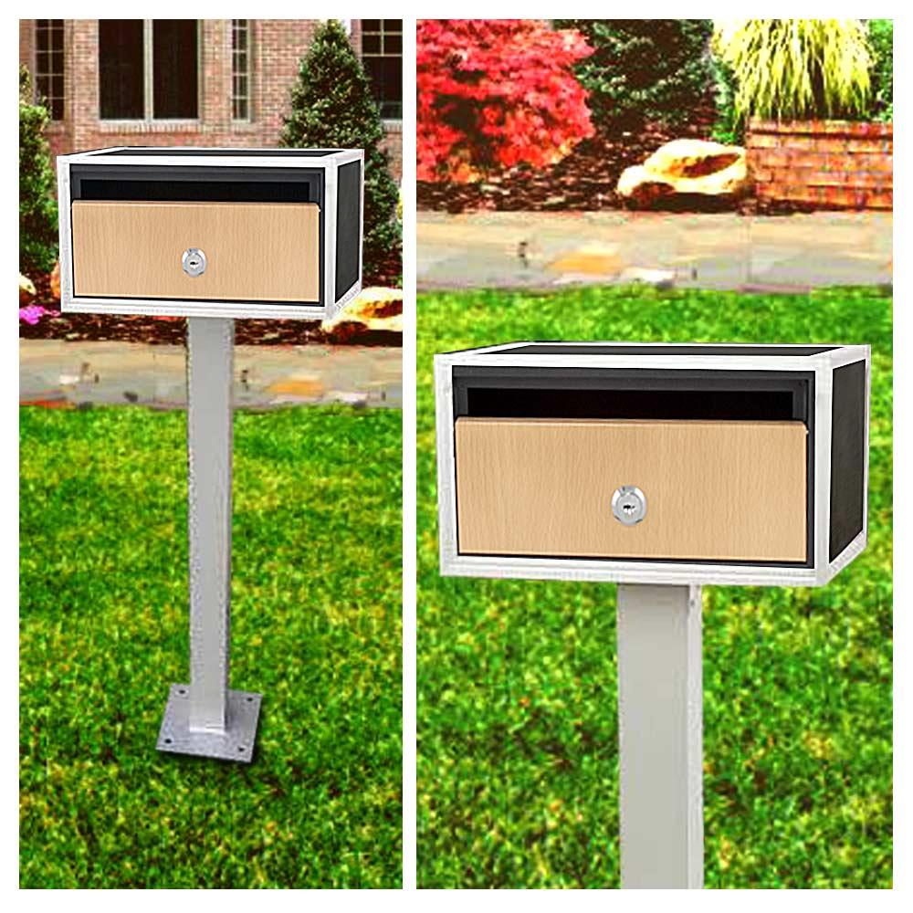 Indoor/Outdoor Wall Mount Locking Mailbox, Includes Keys (Flat/Horizontal Style)