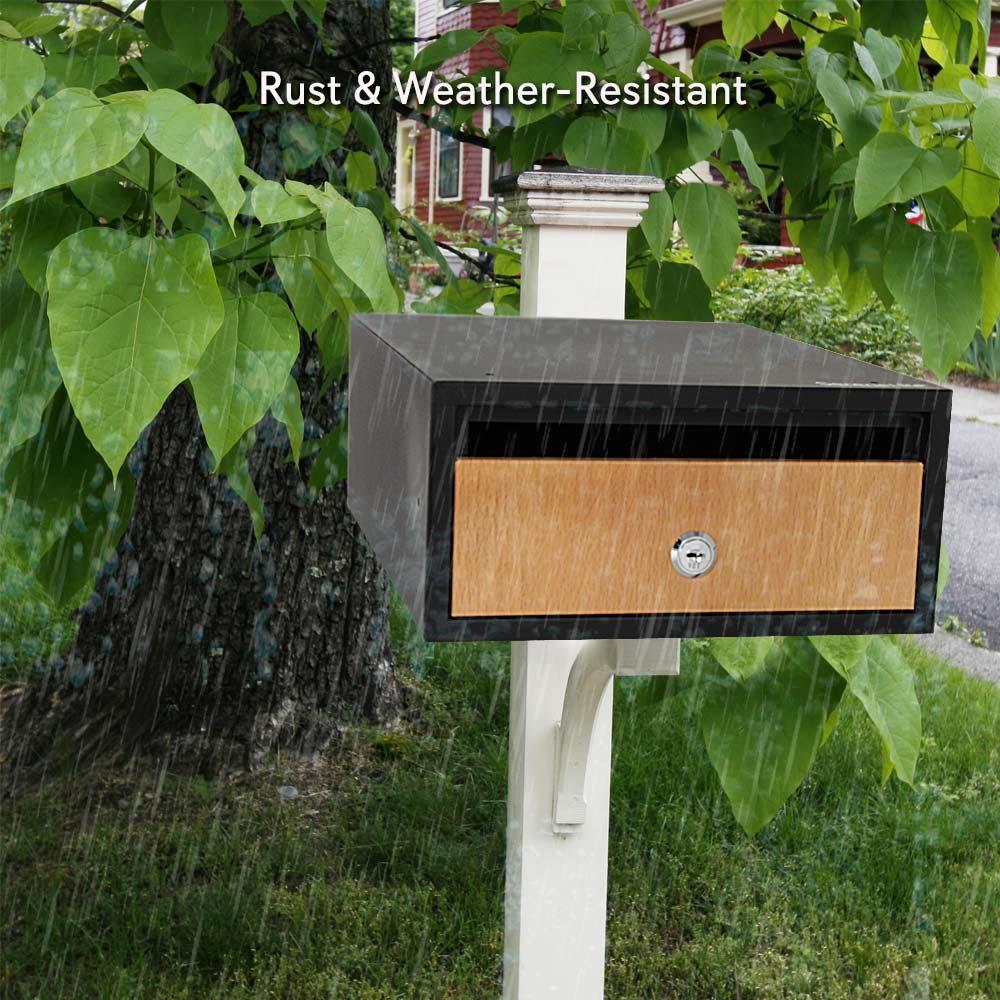 Indoor/Outdoor Wall Mount Locking Mailbox, Includes Keys (Flat/Horizontal Style)
