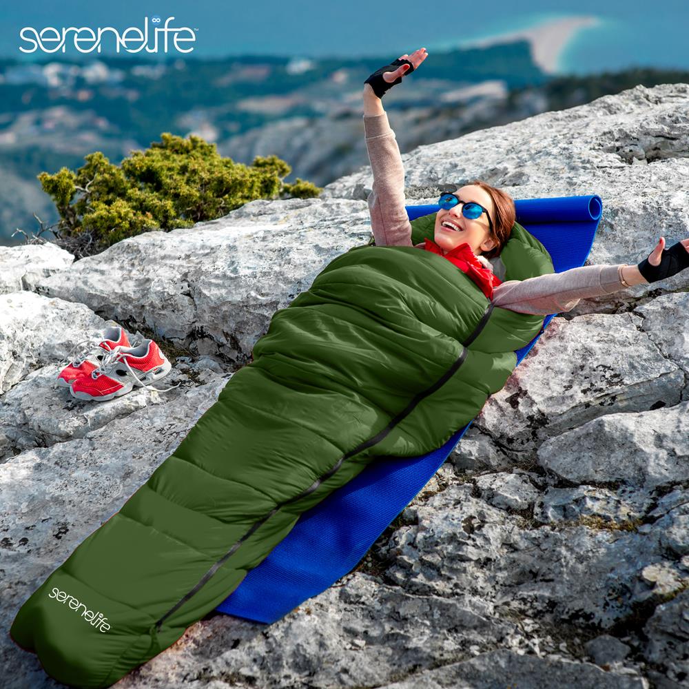 Mummy Sleeping Bag 4-Season Waterproof 210T Polyester Green