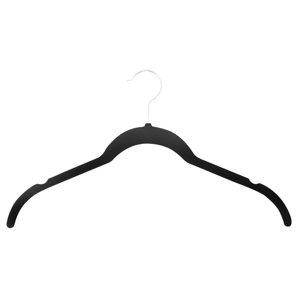 Velvet Non-Slip Hangers 100-Pack, Space-Saving, 360° Swivel Hook, Black