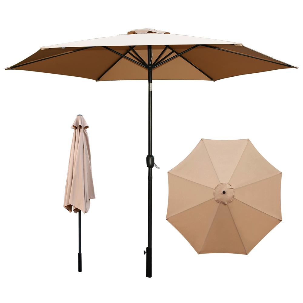 10Ft. Patio Table Umbrella - 6 Sturdy Ribs With Push Button Tilt Uv Protection, Outdoor Furniture For Garden Lawn Deck Pool And Beach