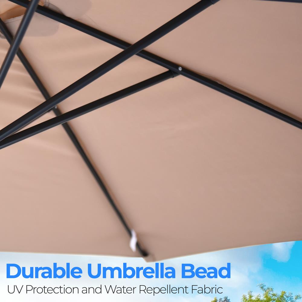 10Ft. Patio Table Umbrella - 6 Sturdy Ribs With Push Button Tilt Uv Protection, Outdoor Furniture For Garden Lawn Deck Pool And Beach