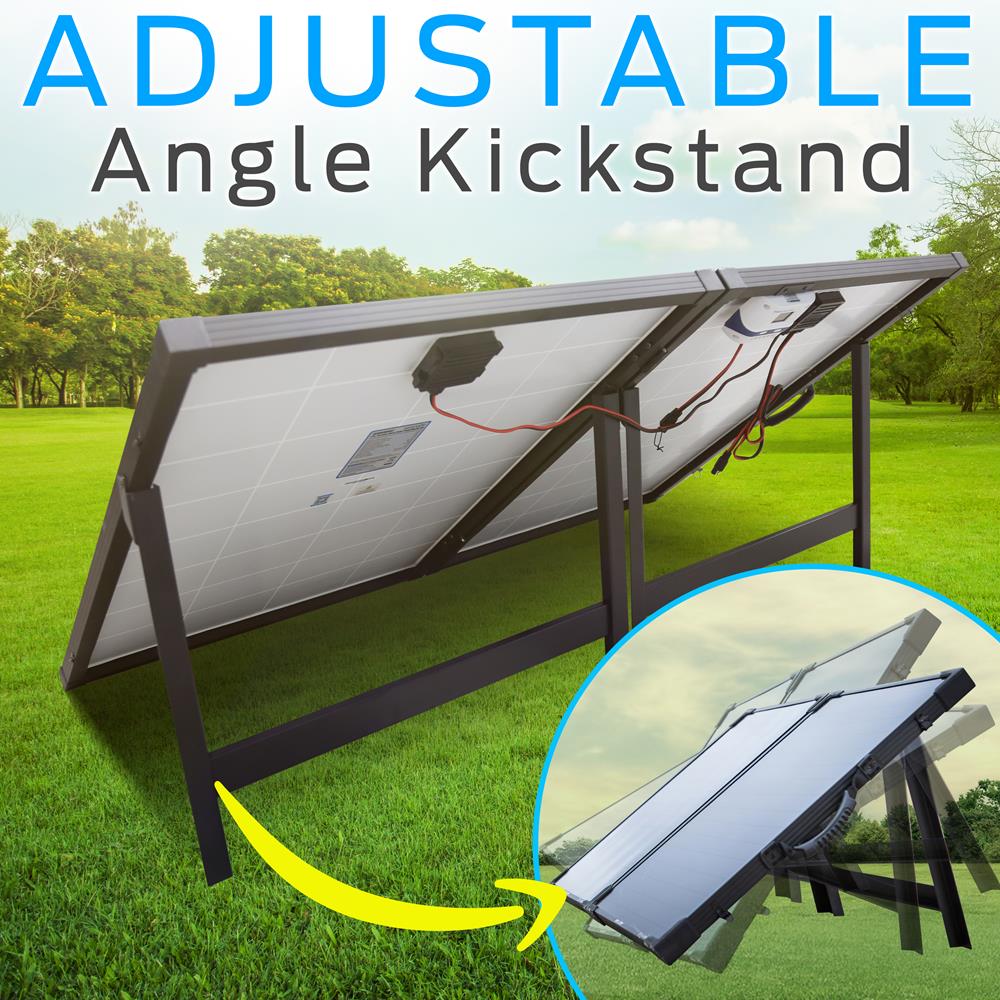 200W Portable Solar Panel Kit, High Efficiency, Monocrystalline, Black